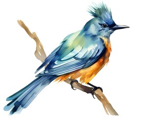 A bird clipart, watercolor illustration clipart, 1500s, isolated on white background - 767726274