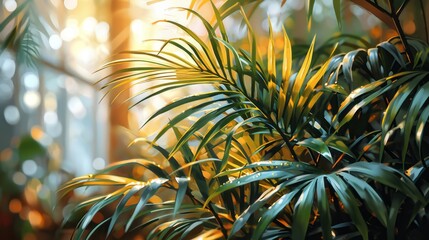 Green leave tropical plants background