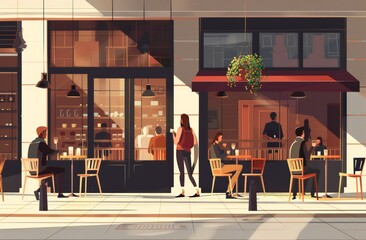 cozy ambiance of a blurred coffee shop or cafe restaurant, with abstract light creating a dreamy background atmosphere.