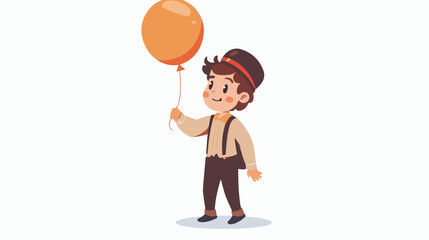 Fototapeta na wymiar Victorian Boy With Balloon Flat vector isolated on white