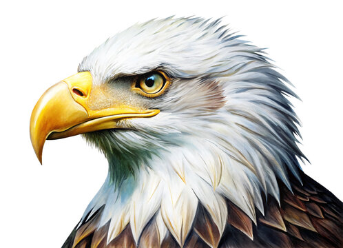 american bald eagle isolated generative Ai