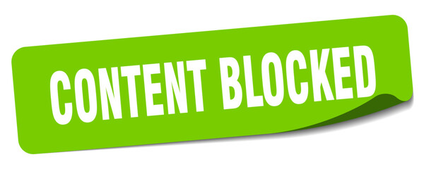 content blocked sticker. content blocked label