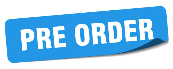 pre order sticker. pre order label