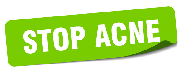 stop acne sticker. stop acne label