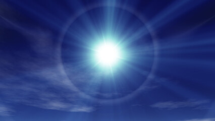 clouds blue sky sun ray, illustration