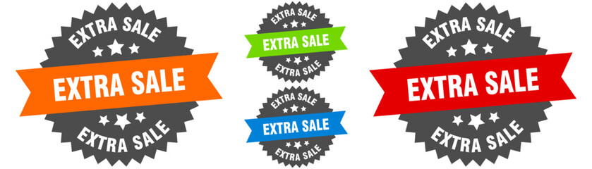 extra sale sign. round ribbon label set. Seal