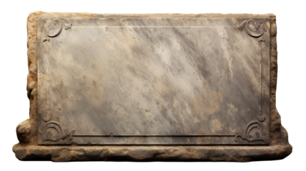 Old stone sign plate, cut out