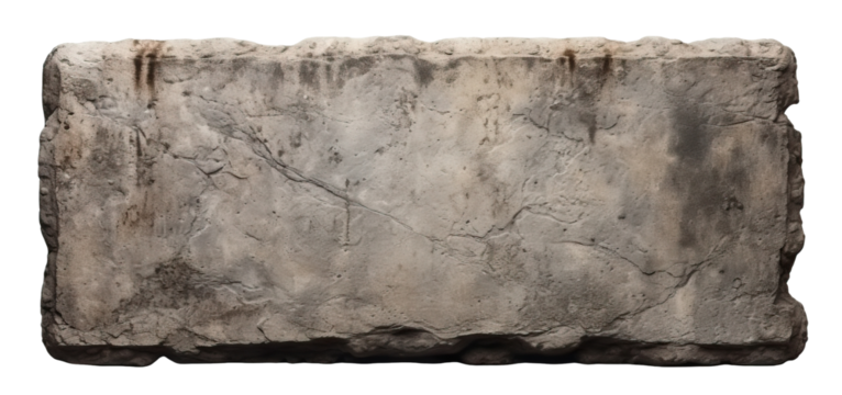 Old stone sign plate, cut out