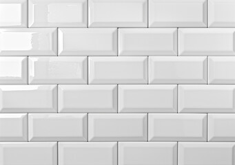 The classic white subway tile texture, versatile for kitchen backsplashes and bathroom walls. 4k