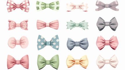 Watercolor Bows Flat vector isolated on white background