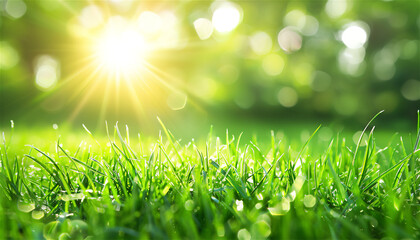 Relaxing grassy field, dewy, calm energy that promotes concentration