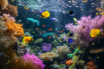 Photo a coral reef garden filled with vibrant color