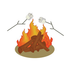 illustration of bonfire