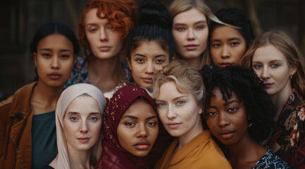 A group of women from different ethnicities, each with their own unique style and beauty.