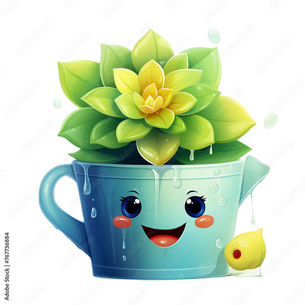 Wall mural cute clip art of cactus on transparent background png. - Wall murals
