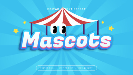Blue red and white mascots 3d editable text effect - font style