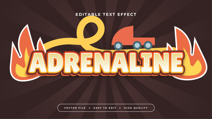 Orange yellow and black adrenaline 3d editable text effect - font style © QalamVision