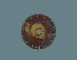 Metal disc for cutting concrete.