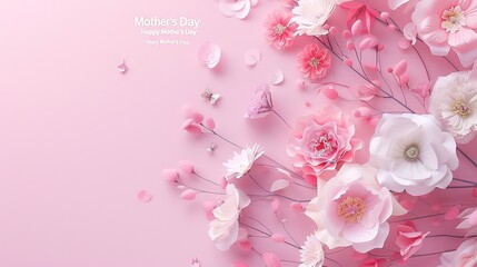 Mother Days Concept. Pink cherry blossom background