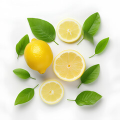 Fresh Lemon in a cut on a white isolated background