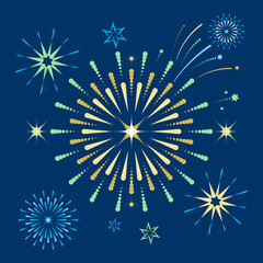 Fireworks vector illustration. Design elements for the holidays