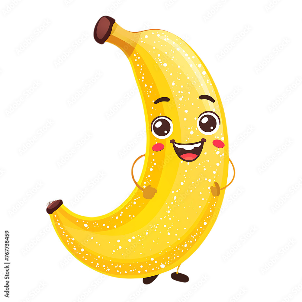 Sticker cute clip art of banana on transparent background png is easy to use. - Stickers
