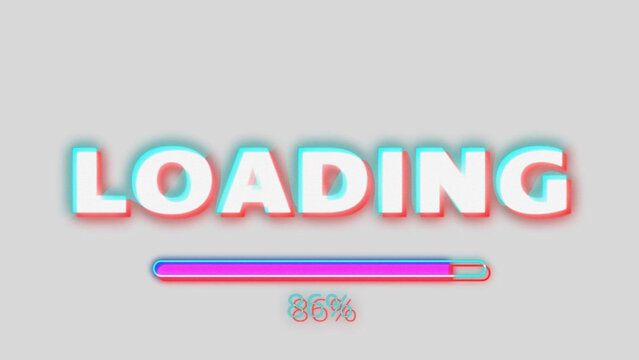 Text Glitched Loading Bar Logo Reveal