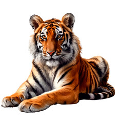 Tiger. Isolated on transparent background.