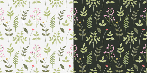 cute floral watercolor seamless pattern
