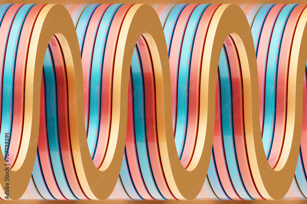 Poster abstract gradient and geometric stripes pattern. linear colorful pattern, 3d illustration.