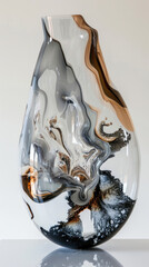 Blown Glass, in the style of topography maps, Clean aesthetics and poetic composition , hyper-realistic