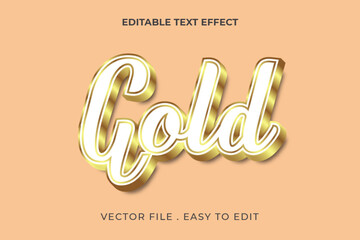 Gold 3d editable vector text effect style, or golden text effect