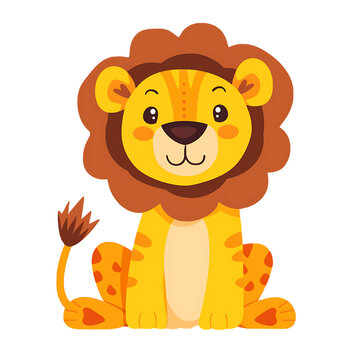 Cute clipart of a lion on a transparent background PNG is easy to use.