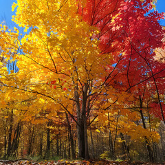  Fall foliage 3d image,
The yellow leaves of the maples
