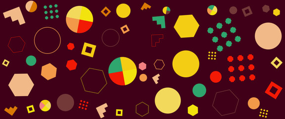 Colorful modern abstract memphis geometric vector banner. For background, poster, flyer, banner, invitation, cover for book, catalog, report