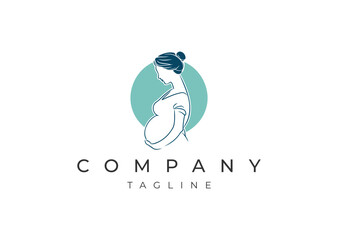 Pregnant logo design vector icon illustration