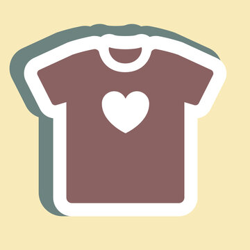 Sticker T- Shirt 2,Simple illustration,Editable stroke