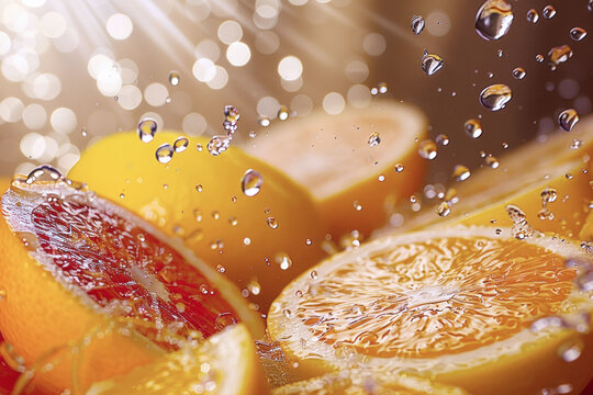 オレンジやレモンのシズル感イメージ
