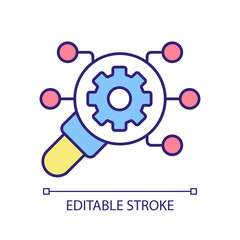 Engineering analysis RGB color icon. Diagnostic service. Inventory management, inspection review. Check up audit. Isolated vector illustration. Simple filled line drawing. Editable stroke