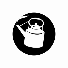 Black silhouette of teapot and cup. Vector illustration Teko.