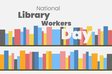 Illustration vector graphic of national library workers day. Good for poster or background
