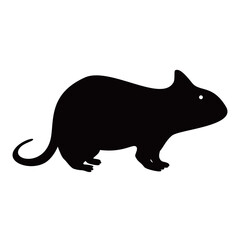 mouse silhouette design. pest animal icon, sign and symbol.