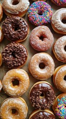 Fototapeta premium Macro view of fresh doughnuts.