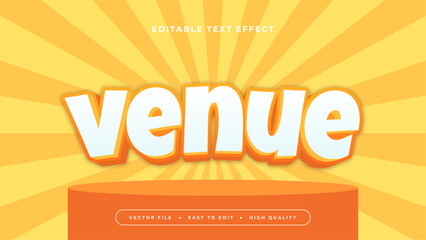 Orange white and yellow venue 3d editable text effect - font style
