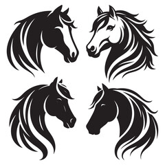 Horse Vector, Horse Silhouette, Horse Head Vector, Horse Head Silhouette