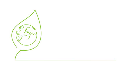 Banner with Earth globe and green plant leaf for World Environment Day, Earth Day. Green and sustainability concepts. Vector illustration