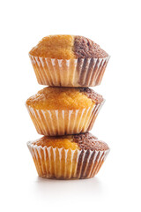 Close Up of a Muffins isolated on white background.
