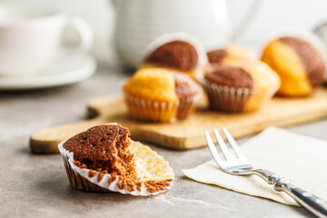 Close Up of a Muffins on kitchen table