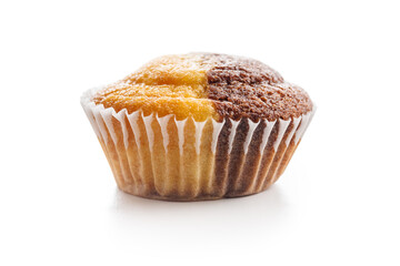 Close Up of a Muffins isolated on white background.