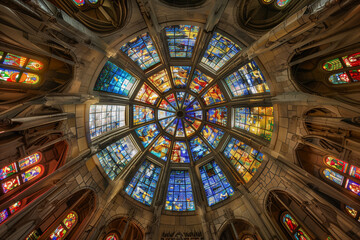 stained glass window in church